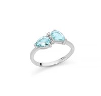 Anello Miluna Donna in Oro bianco Acquamarina LID4149